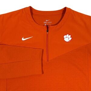 Nike Clemson Tigers Dri-FIT 1/4 Zip Pullover Men's 2XL Orange Football Paw Logo